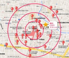 京浜東北線 蒲田 レンタルスタジオ　大田区 蒲田の周辺学校マップ