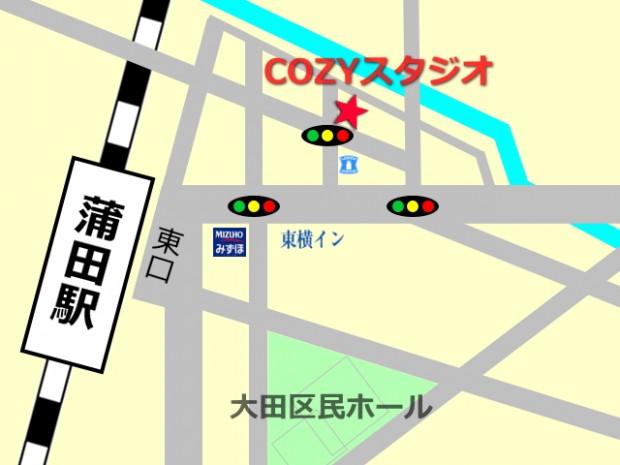 大田区　蒲田駅のレンタルスタジオの地図
